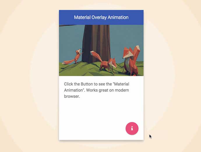 کارت نمایش پست و مطالب به همراه انیمیشن ( Material Overlay Animation)